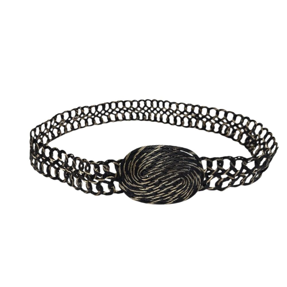 Unbranded Metal Filigree Chain Belt With Ornate Centerpiece Buckle